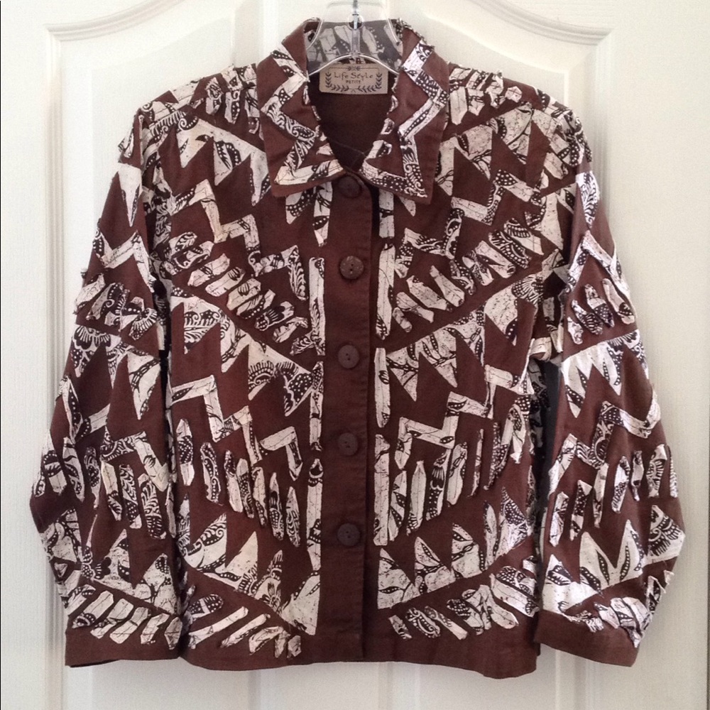 Ladies' Life Style Petite Batik-Style Jacket pl